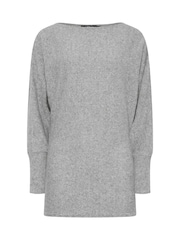 Long Tall Sally Grey Ribbed Soft Touch Batwing Top - Image 5 of 5