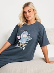 Yours Curve Blue Disney Love Yourself Eeyore Sleep T-Shirt Nightdress - Image 4 of 5