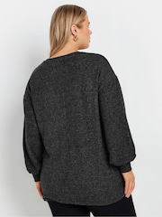Yours Curve Black Star Heatseal Jumper - Image 3 of 5