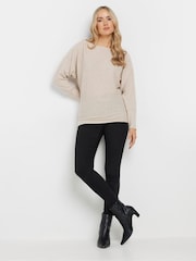 Long Tall Sally Natural Ribbed Soft Touch Batwing Jumper - Image 2 of 5