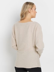 Long Tall Sally Natural Ribbed Soft Touch Batwing Jumper - Image 3 of 5