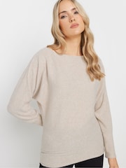 Long Tall Sally Natural Ribbed Soft Touch Batwing Jumper - Image 4 of 5