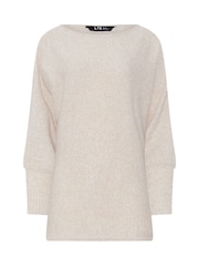 Long Tall Sally Natural Ribbed Soft Touch Batwing Jumper - Image 5 of 5