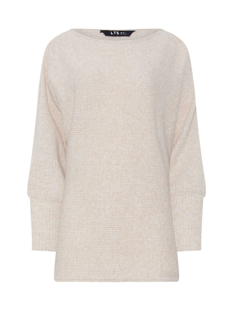Long Tall Sally Natural Ribbed Soft Touch Batwing Jumper - Image 5 of 5