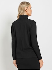 Long Tall Sally Black Roll Neck Soft Touch Top - Image 3 of 5