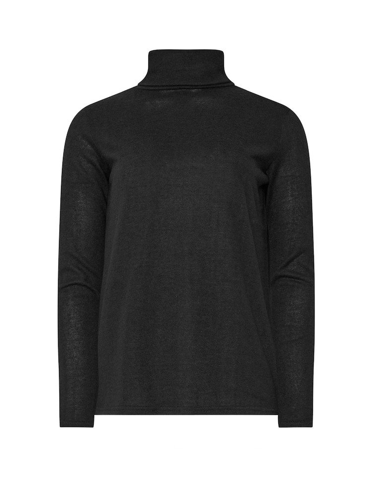 Long Tall Sally Black Roll Neck Soft Touch Top - Image 5 of 5