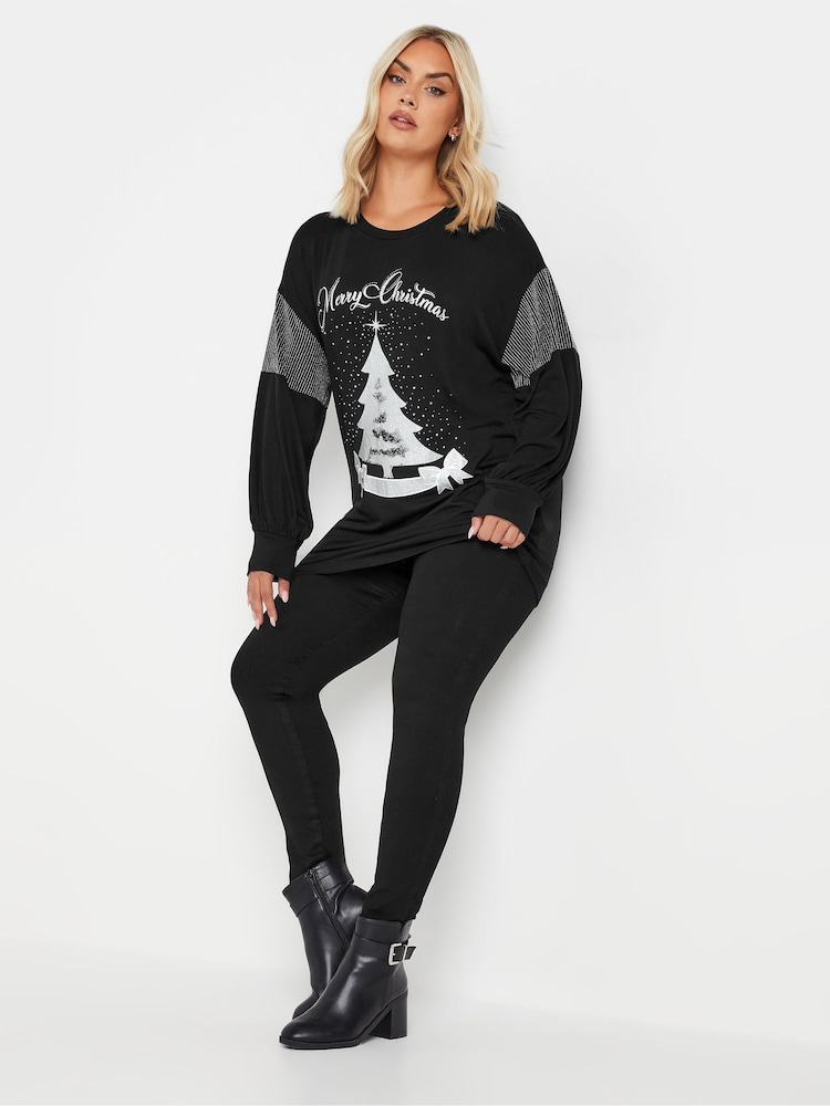 Yours Curve – Sweatshirt mit Weihnachtsmotiv „Merry Christmas“ - Bild 2 von 5 Yours Curve – Sweatshirt mit Weihnachtsmotiv „Merry Christmas“ - Bild 2 von 5
