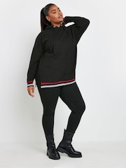 Yours Curve Black Structured Hoodie - Image 2 of 5