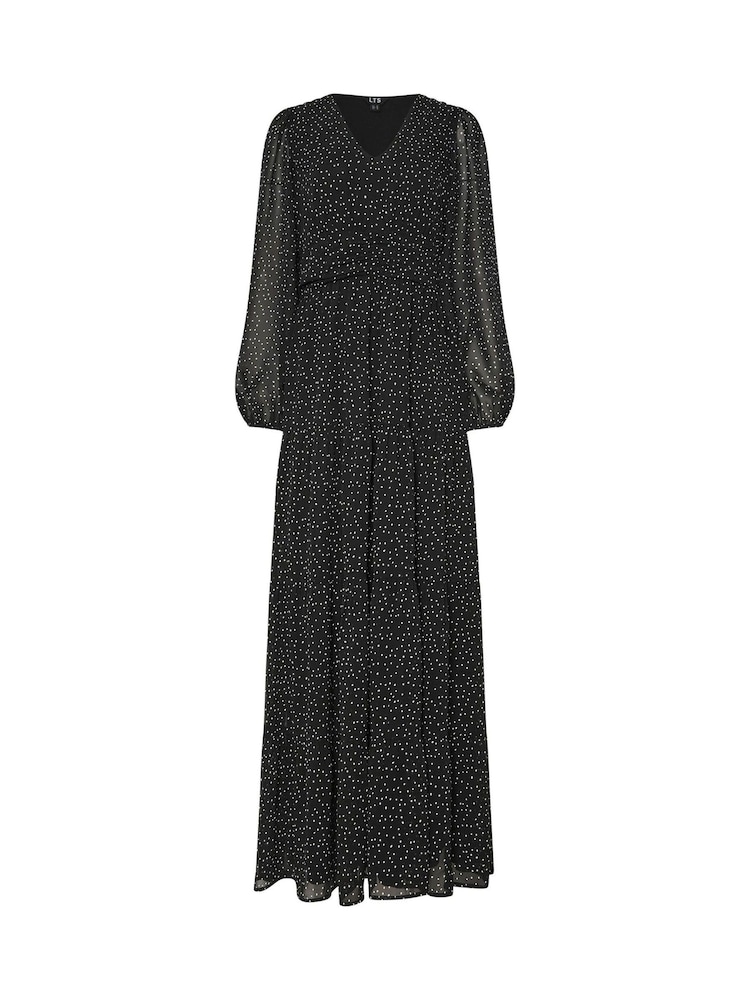 Long Tall Sally gestuftes Maxikleid aus Chiffon mit Punkten - Bild 5 von 5 Long Tall Sally gestuftes Maxikleid aus Chiffon mit Punkten - Bild 5 von 5