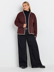Yours Curve Purple Scalloped Edge Short Cardigan - Image 5 of 6