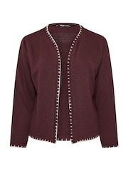 Yours Curve Purple Scalloped Edge Short Cardigan - Image 6 of 6