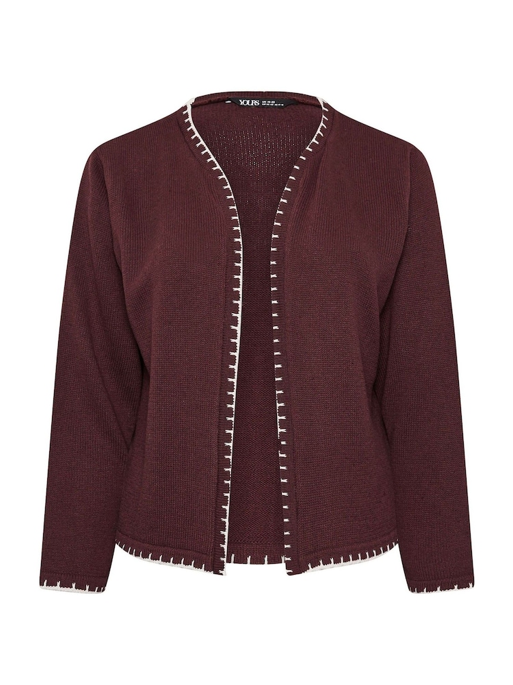Yours Curve Purple Scalloped Edge Short Cardigan - Image 6 of 6