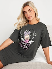 Yours Curve Grey Disney Minnie Mouse Make Today Happy Sleep T-Shirt Nightdress - Image 4 of 5