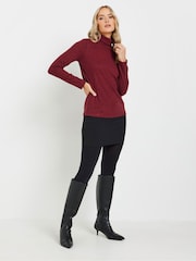 Long Tall Sally Red Roll Neck Soft Touch Top - Image 2 of 5