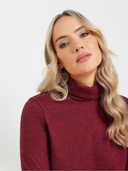 Long Tall Sally Red Roll Neck Soft Touch Top - Image 4 of 5
