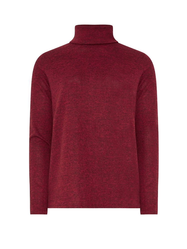 Long Tall Sally Red Roll Neck Soft Touch Top - Image 5 of 5