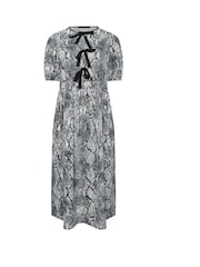 Yours Curve Black Limited Snake Bow Dress - Image 6 of 6