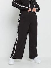 Yours Curve Black Limited Tape Straight Leg Trousers - Image 1 of 5