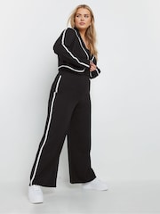 Yours Curve Black Limited Tape Straight Leg Trousers - Image 2 of 5