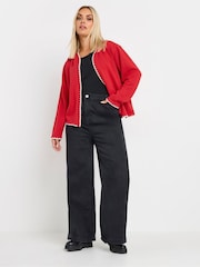 Rojo - Yours Curve Scalloped Edge Short Cardigan - Imagen 2 de 5