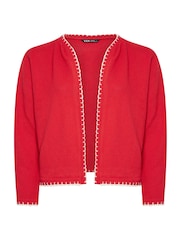 Rojo - Yours Curve Scalloped Edge Short Cardigan - Imagen 5 de 5