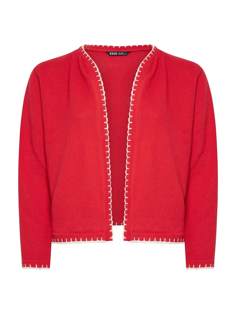 Rojo - Yours Curve Scalloped Edge Short Cardigan - Imagen 5 de 5