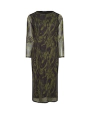 Yours Curve Green Limited Swirl Mesh Dress - Image 5 of 5