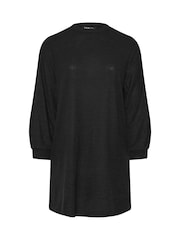 Yours Curve Black Ribbed Jumper Dress - Image 5 of 5