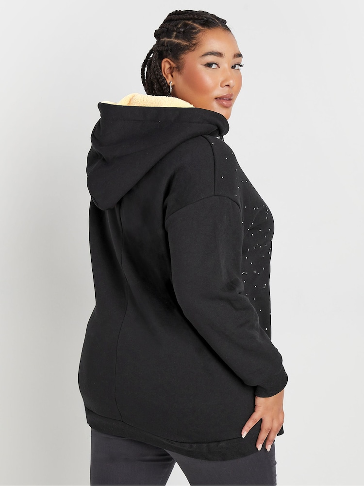 Yours Curve Black Merry Christmas Sweatshirt - Image 3 of 5
