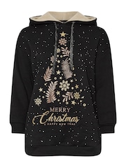 Yours Curve Black Merry Christmas Sweatshirt - Image 5 of 5