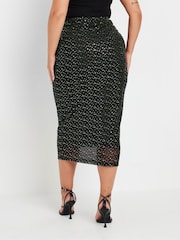 Yours Curve Black Limited Sparkle Skirt - Image 3 of 5