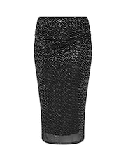 Yours Curve Black Limited Sparkle Skirt - Image 5 of 5