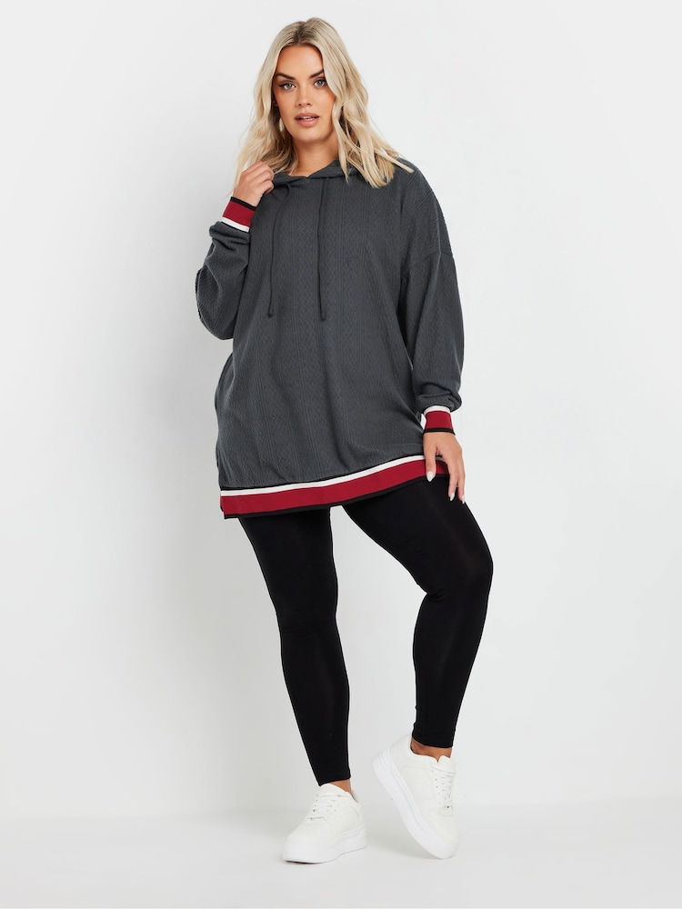 Yours Curve Grey Structured Hoodie - Image 2 of 5