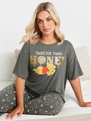 طقم بيجامة برِجل واسعة بتصميم Winnie The Pooh تشكيلة Disney من Yours Curve - صورة 4 من 5