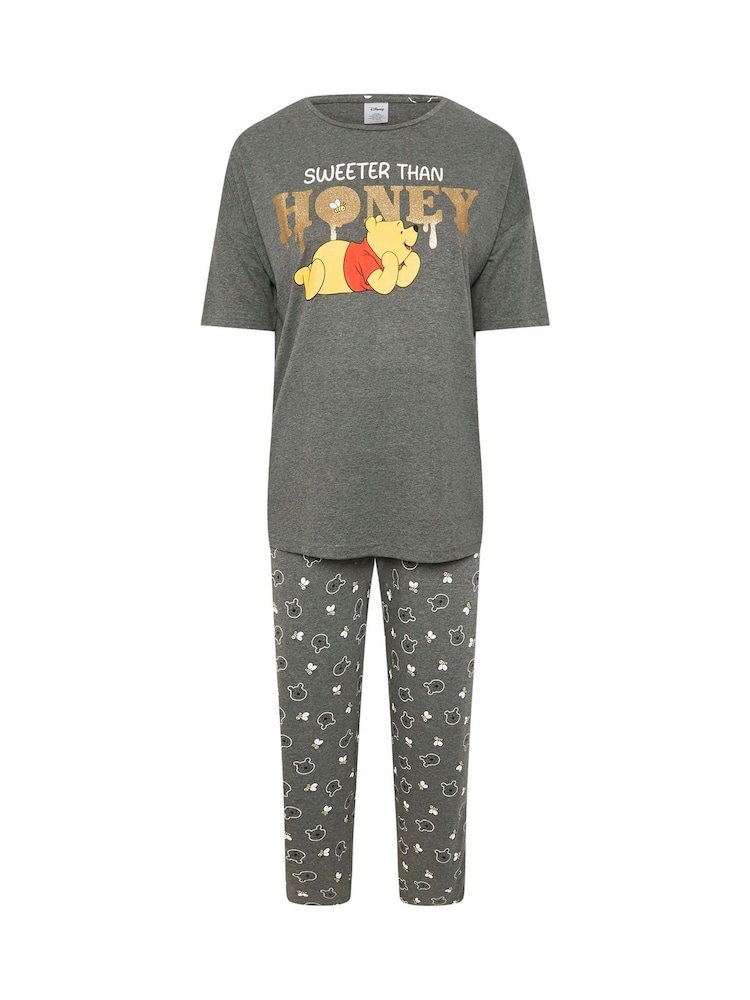 Yours Curve Grey Disney Winnie The Pooh Wide Leg Pyjamas Set - Image 5 of 5 Yours Curve Grey Disney Winnie The Pooh Wide Leg Pyjamas Set - Image 5 of 5