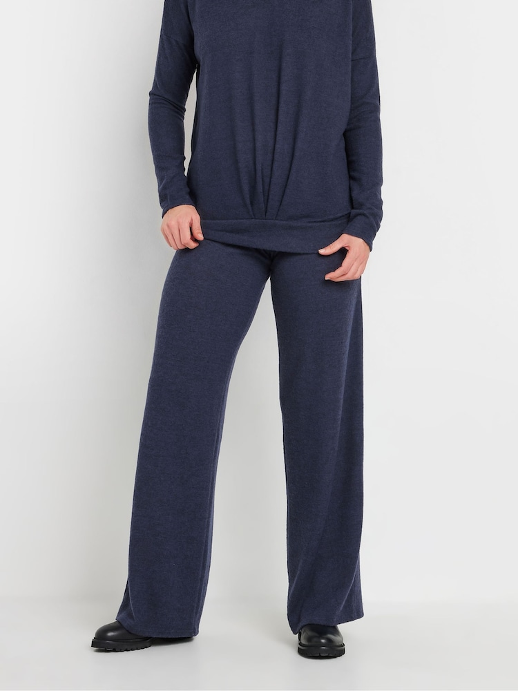 Long Tall Sally Blue Soft Touch Wide Leg Trousers - Image 2 of 5 Long Tall Sally Blue Soft Touch Wide Leg Trousers - Image 2 of 5