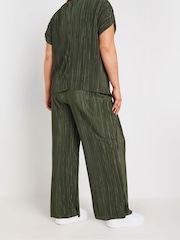 Yours Curve Green Limited Plisse Trousers - Image 3 of 5