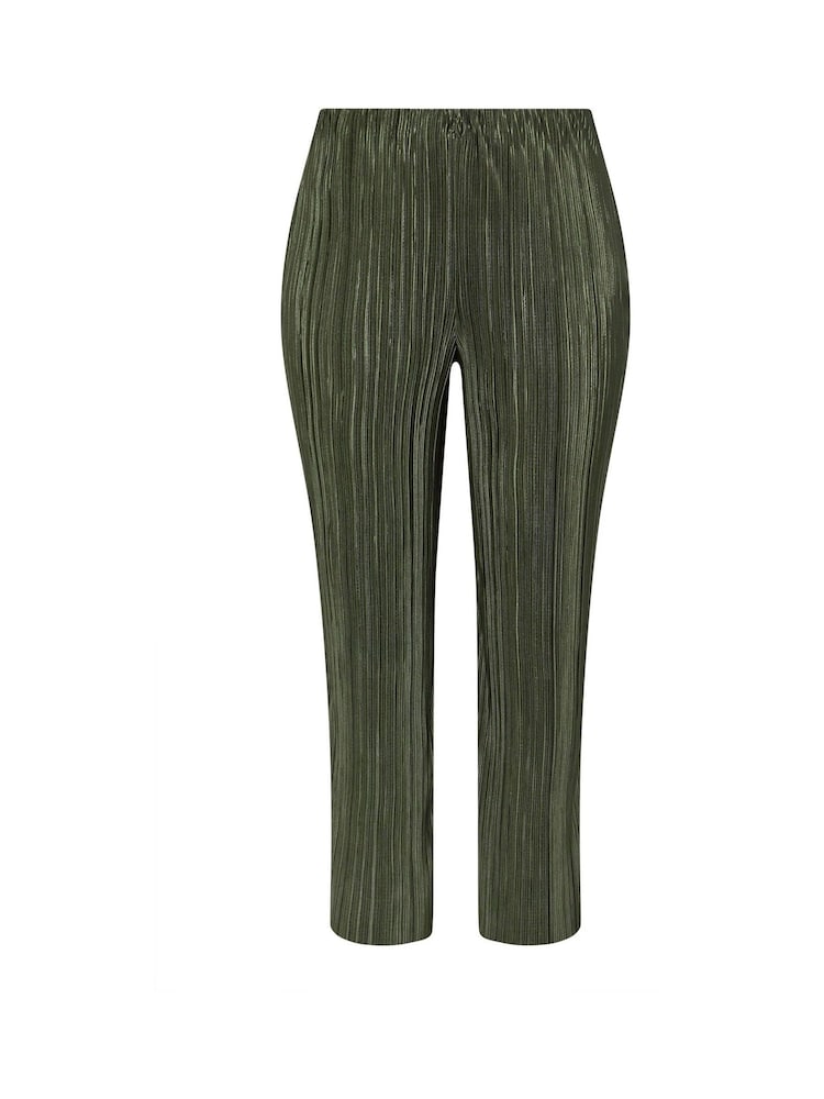 Yours Curve Green Limited Plisse Trousers - Image 5 of 5