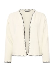 Yours Curve Natural Scalloped Edge Short Cardigan - Image 5 of 5