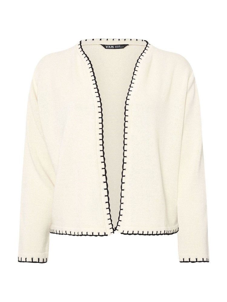 Yours Curve Natural Scalloped Edge Short Cardigan - Image 5 of 5