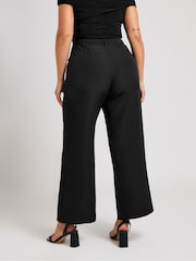 Yours Curve Black London Premium High Waist Straight Trousers With Belt - Image 2 of 5