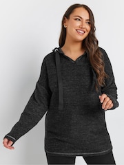 Yours Curve Grey Soft Touch Hoodie - Image 1 of 5