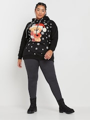 Yours Curve Black Teddy Santa Sweatshirt - Image 2 of 5