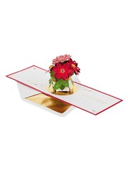 Hallmark Red 3D Pop Up Poinsettia Design Christmas Card - Image 2 of 4