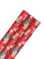 Hallmark Red Christmas Wrapping Paper 3 Rolls x 4M in 1 Design - Image 2 of 4