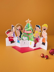 Hallmark White 3D Pop Up Peanuts Gang & Snoopy Christmas Card - Image 1 of 4