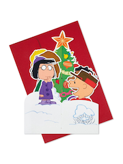 Hallmark White 3D Pop Up Peanuts Gang & Snoopy Christmas Card - Image 3 of 4