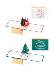 Hallmark White Pack of 4 3D Pop Up Festive Christmas Cards - Image 2 of 4