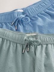 Light Blue/Sage Green Seersucker Swim Shorts - Image 12 of 12