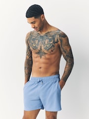 Light Blue/Sage Green Seersucker Swim Shorts - Image 7 of 12